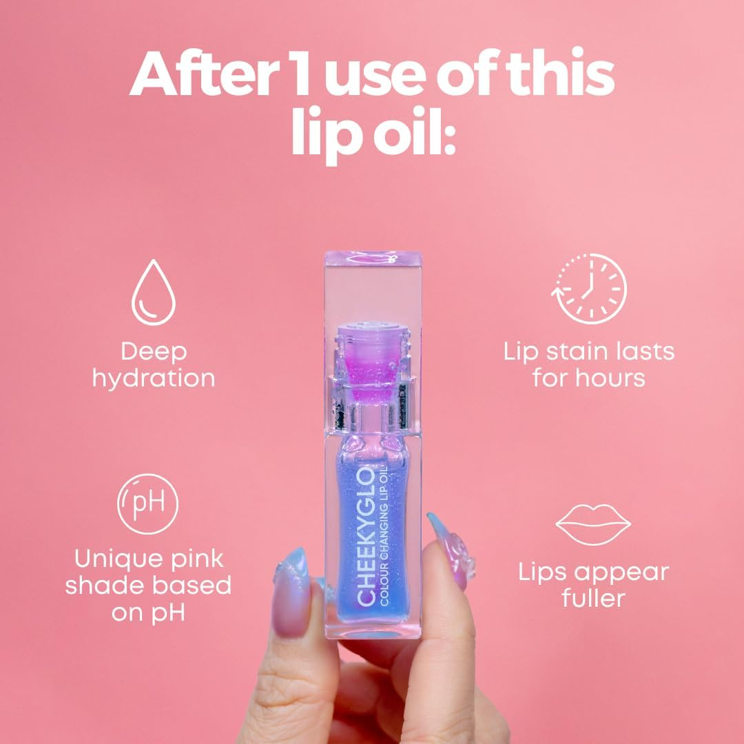 Cheekyglo Colour Changing Lip Oil (Candy) | Ultra-Hydrating & Moisturizing | Magic Lip Gloss | Juicy & Glossy Lips | Non-Sticky Feel | Transfer Proof | 12Hr Lip Stain | Candy Scented | Colour Changing Technology image number 6