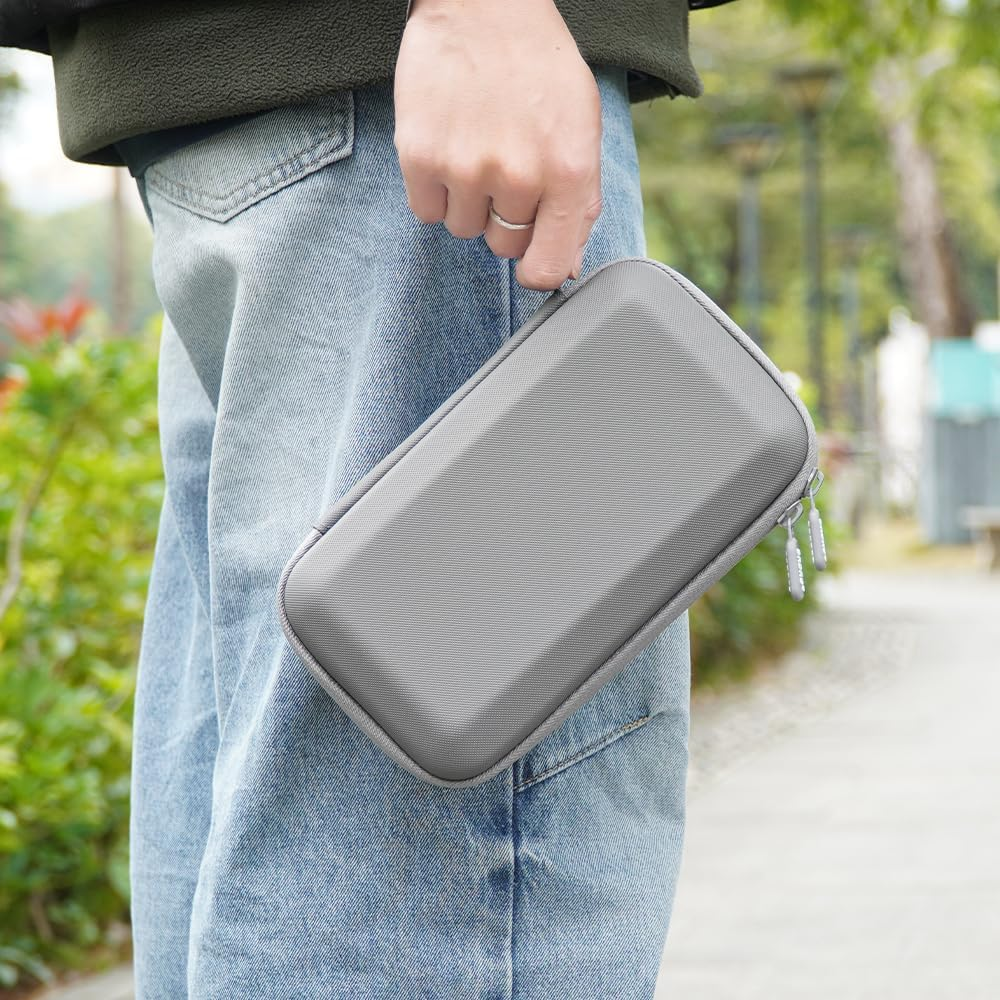 PALUMMA PU Leather Carrying Case Portable Shoulder Bag for DJI Osmo Mobile 7P/7 Hard Travel Storage, Grey, Portable Hard Storage Bag image number 1