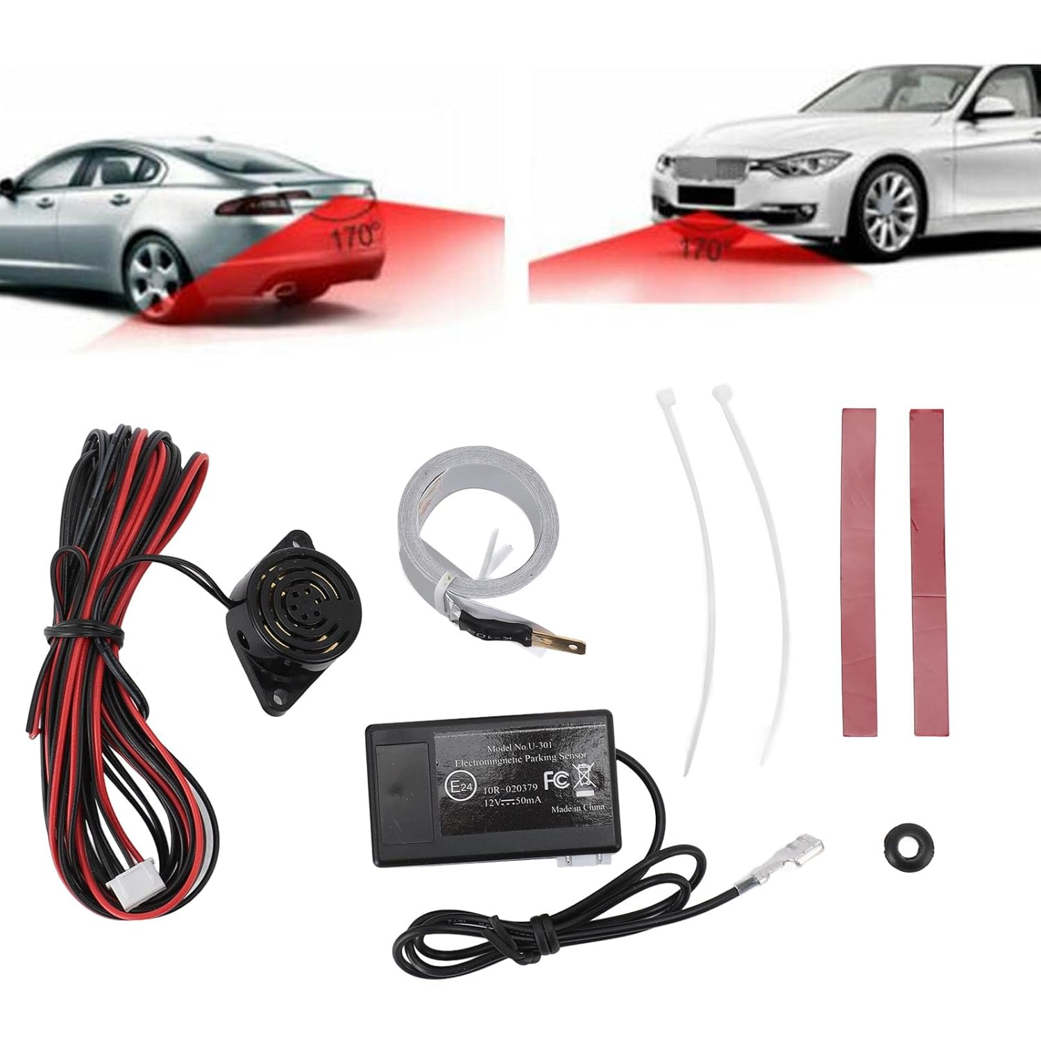 Reverse Backup Parking Sensor Car Electromagnetic Parking Radar System, Vehicle Reverse Backup Radar System Buzzer Alarm Safety Parking Reversing Kit for Car 12V image number 4