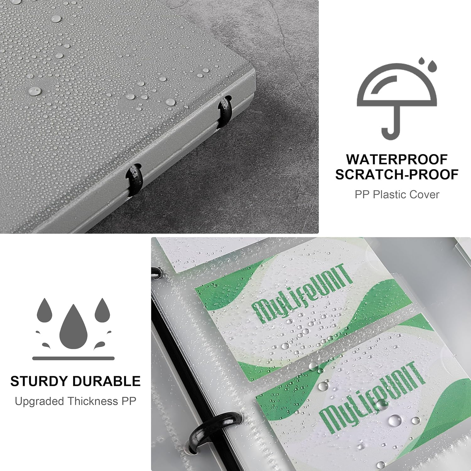 Mylifeunit Business Card Holder, Business Card Holder, 600 Business Card Capacity, Credit Card Book, File Storage (Gray) - Grey image number 6