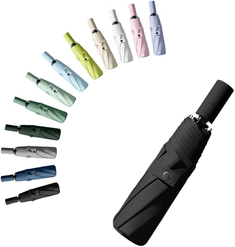 Travel Folding Umbrella Coating Layer Fabric Blocking/Portable Golf/Car Compact Umbrella/Lightweight Small Backpack/Rain Sun Automatic Open/Close anti UPF 50 UV Protection 99.9% /Men Women Kids