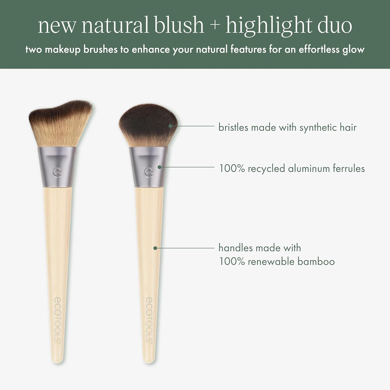 Ecotools Natural Blush and Highlight Duo Brush Set (2-Pieces) image number 4