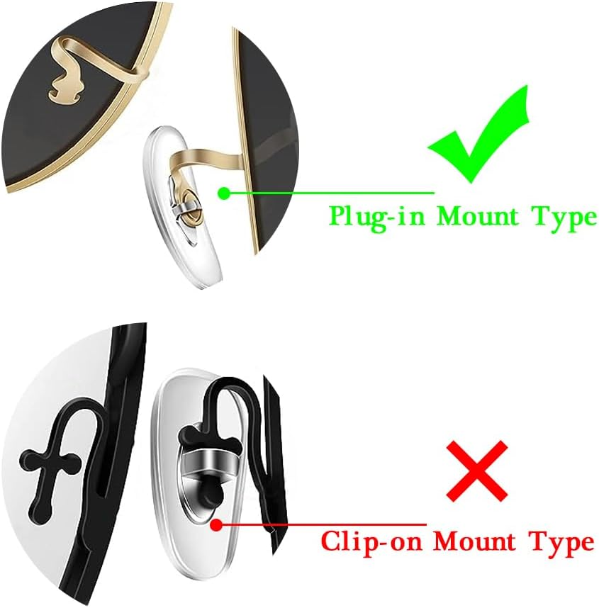 HEYDEFOAU 16Mm Clip-On Replacement Nose Pads for Ray-Ban Aviator RB3025 3026 Sunglasses Repair Kits Clear,Bonus Sunglasses Bag (Clear) - Nude image number 4