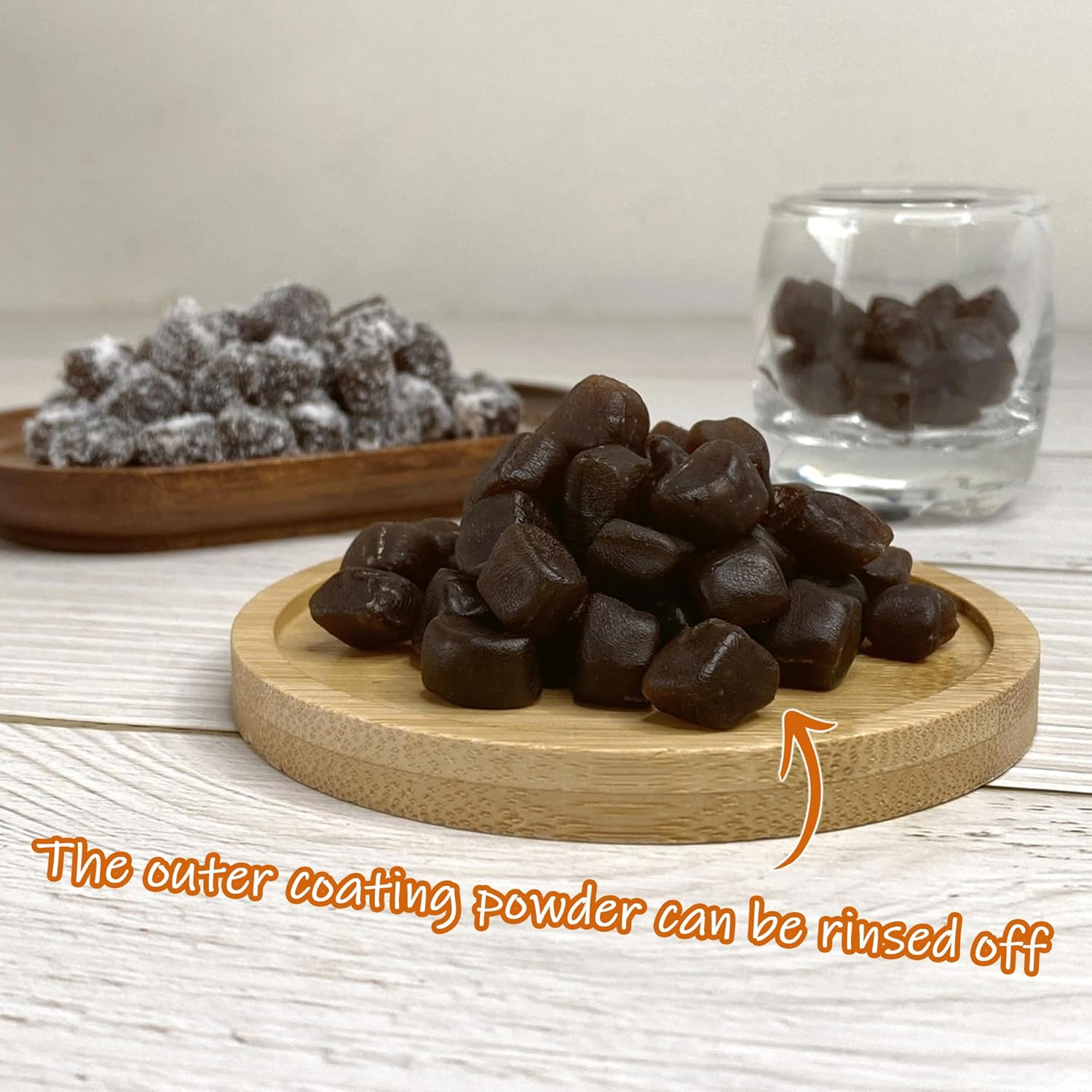 Brown Sugar Mini Mochi Cubes, Mini Mochi Squishies, Boba Mochi Gummies, Bubbies Mochi Snacks, Mochi Dices Candy, Mochi Ice Cream - 300G(10.58 Oz) image number 3