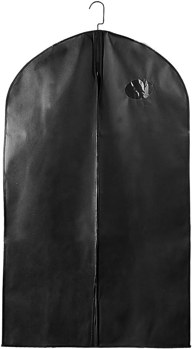 Ruilogod Breathable -Proof Garment Bag,Environmental Zipper Suit Covers, 40" Foldable Suit Carriers with Clear Window for Luggage, Dresses, Linens, Storage or Travel,Black (Id: 9C5 B25 Eff B71 F01 image number 2
