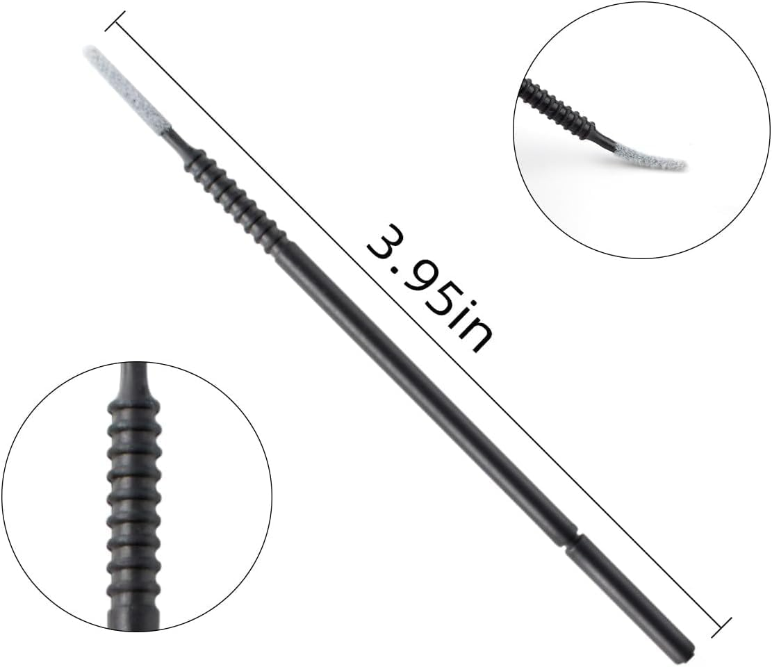 100 Pack Disposable Micro Brush Applicator Swabs for Eyelash Extension Lash Extensions - Suitable for Cosmetic Cleaning and Applying (Black)