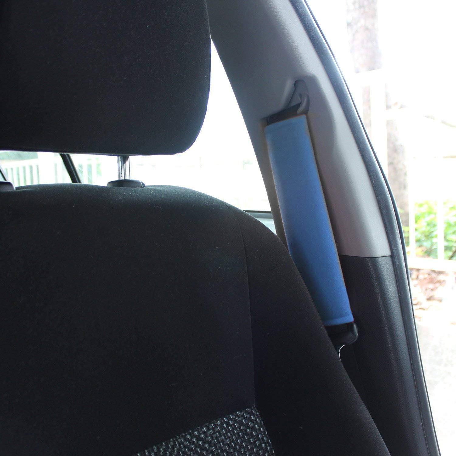 Car Seat Belt Pad Cover Set, 2 Pack Soft Car Safety Seat Belt Shoulder Pads for Adults and Children (Blue, One Size) image number 2