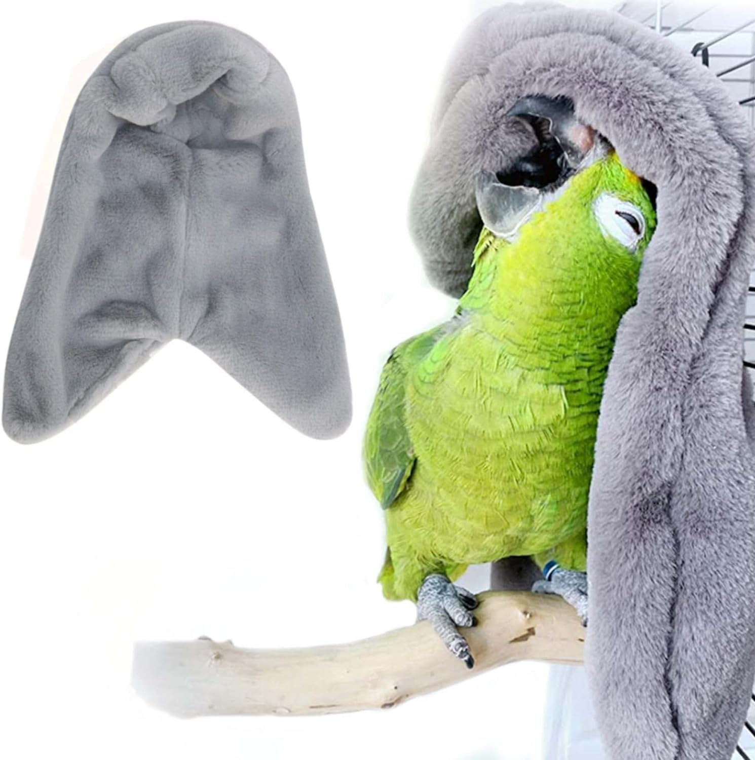 SIMENA Bird Buddy, Corner Fleece Bird Blanket, Cozy Bird Bed Warmer Parrot House for Cage, Cuddle Nest Hanging Toy for Lovebirds Parakeet (Small) image number 4