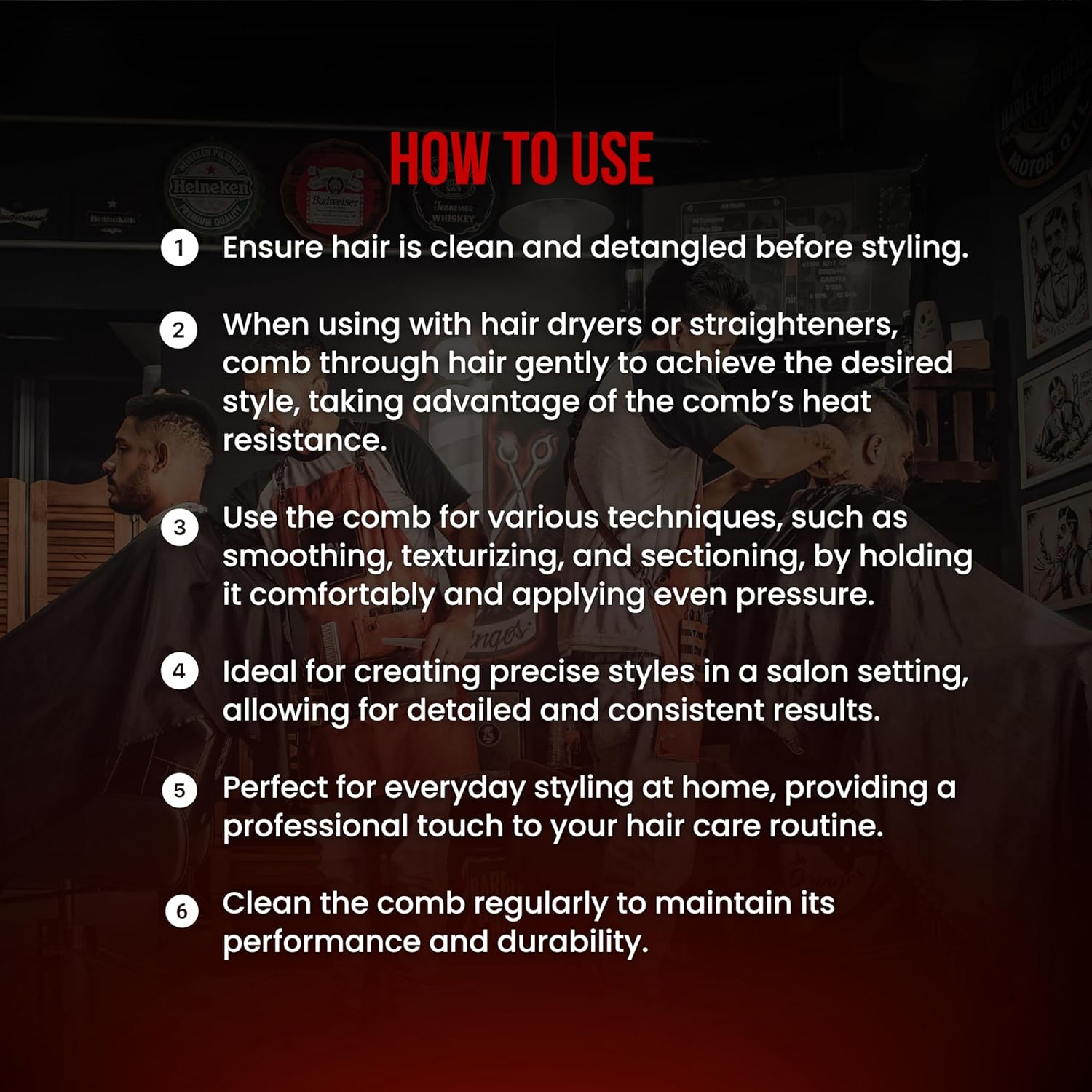 The Shave Factory Hair Comb Series - Barber Comb, Styling Comb, Hair Cutting Comb, Parting Comb, Hair Combs, Wide Tooth Comb, Wide Comb (058) image number 1