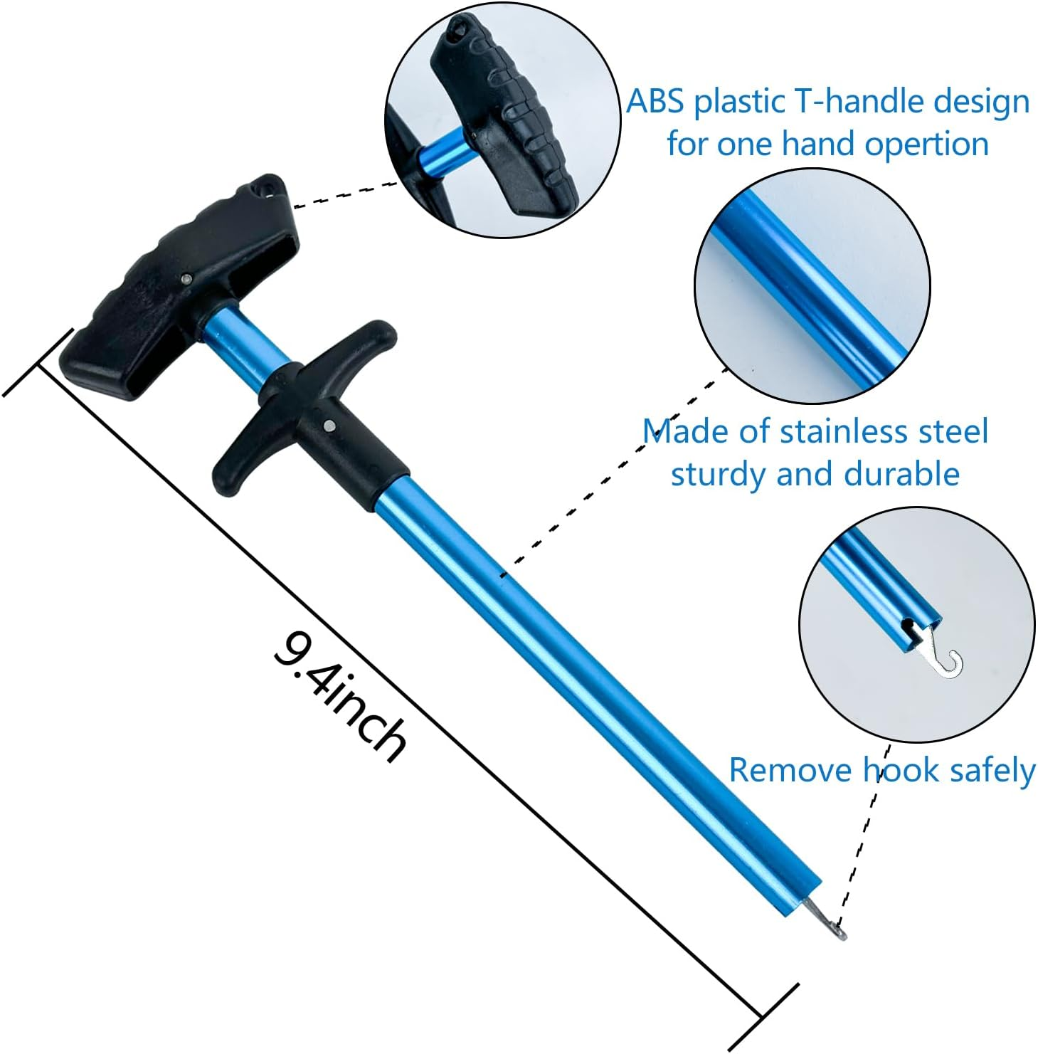 Floating Telescopic Folding Fishing Net with 7 Inch Fishing Pliers and Fishing Lip Gripper Fishing Net,Fishing Gear Fihing Tool Accessories for Fish Easy Catch and Release image number 5