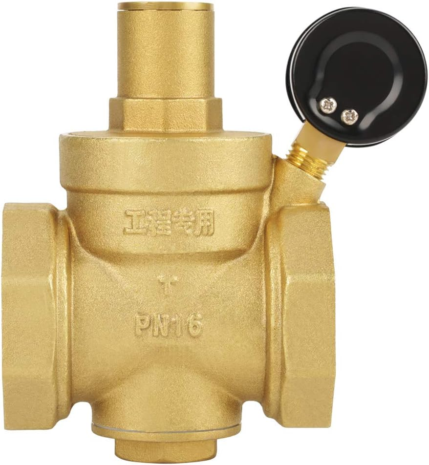 Tyenaza DN50 Water Pressure Regulator Valve, Adjustable Water Pressure Reducer with Gauge Meter for RV, and Inlet Screened Filter image number 3