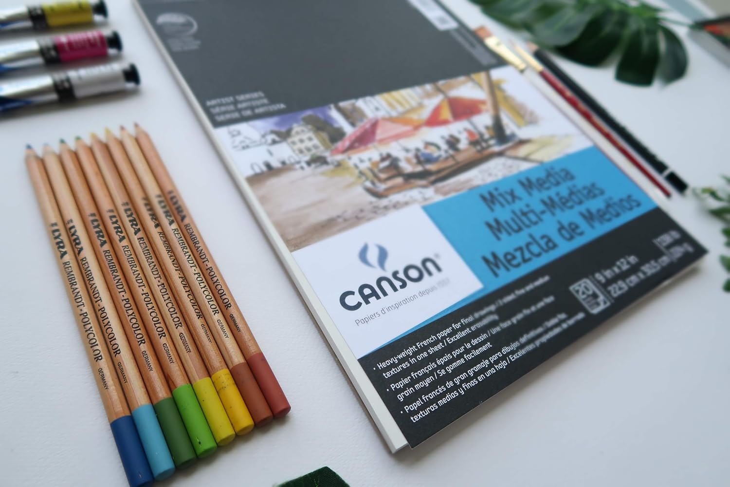 Canson Mix Media Art Book, Heavyweight French Paper, Double Sided Fine and Medium Texture, Side Wire Bound, 138 Pound, 7 X 10 Inch, 40 Sheets