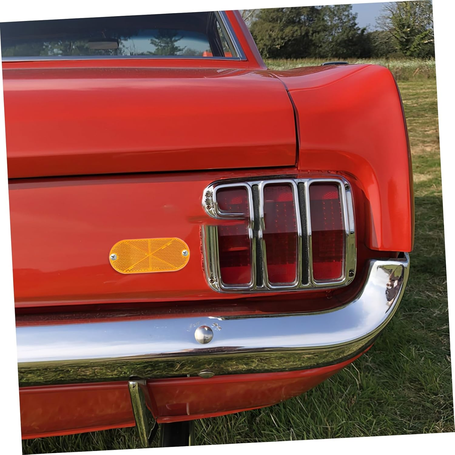 10Pcs Oval Amber Trailer Reflectors Reflective Signs Vehicle Reflector for Driveway Fence Post Mailbox Outdoor Road Safety Accessories image number 2