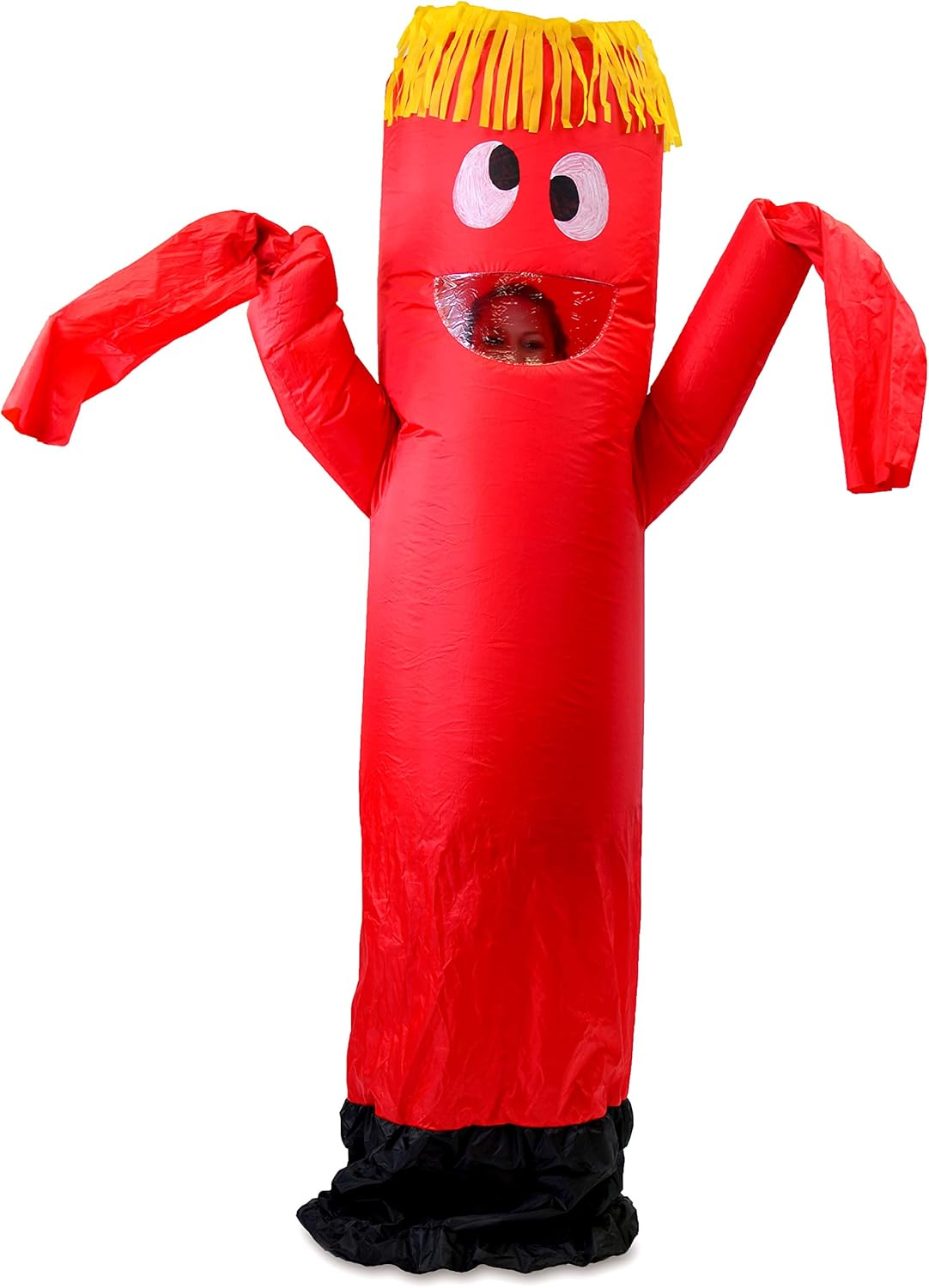 Spooktacular Creations Inflatable Costume Tube Dancer Wacky Waiving Arm Flailing Halloween Costume Adult Size - Red image number 6