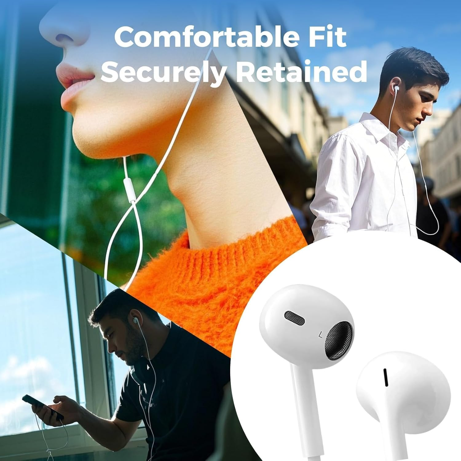 USB C Earphones Compatible with Phone16/15, Pad Pro, Galaxy S23/S22, Pixel 7/6, Hifi Stereo Noise Reduction Earbuds with Mic & Volume Control, for Calls, Music, and Gaming image number 2