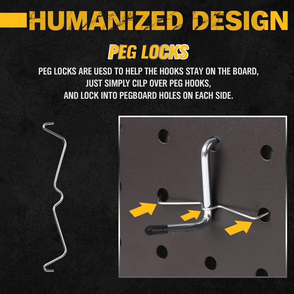 ELEAD 260 Piece Pegboard Hooks 1/8 and 1/4 Inch Peg Board Organizer Accessories with Pegboard Bins for Organizing Various Tools in the Garage Kitchen Bathroom Craft Room image number 4