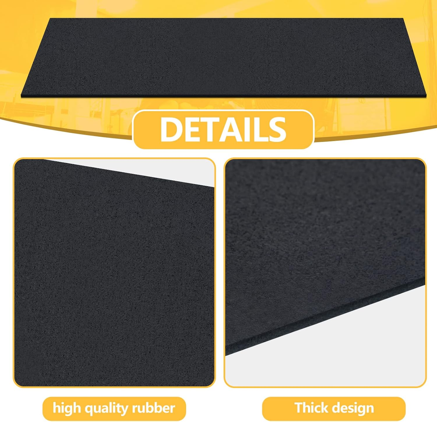 2 Pieces Rower Mat Compatible with Model D Concept 2 Rowing Machine anti Slip and High Density Thick Floor Mat for Home Gym Foam Floor Protective Mat, Black image number 3