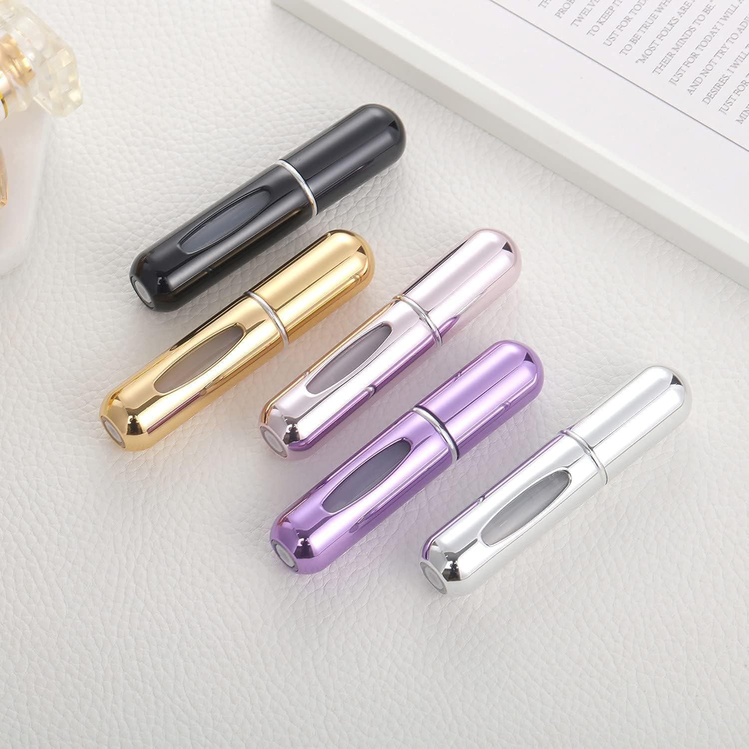 Portable Mini Refillable Perfume Atomizer Bottle Atomizer Travel Size Spray Bottles Accessories 5 Sets of 5Ml/0.2Oz image number 5