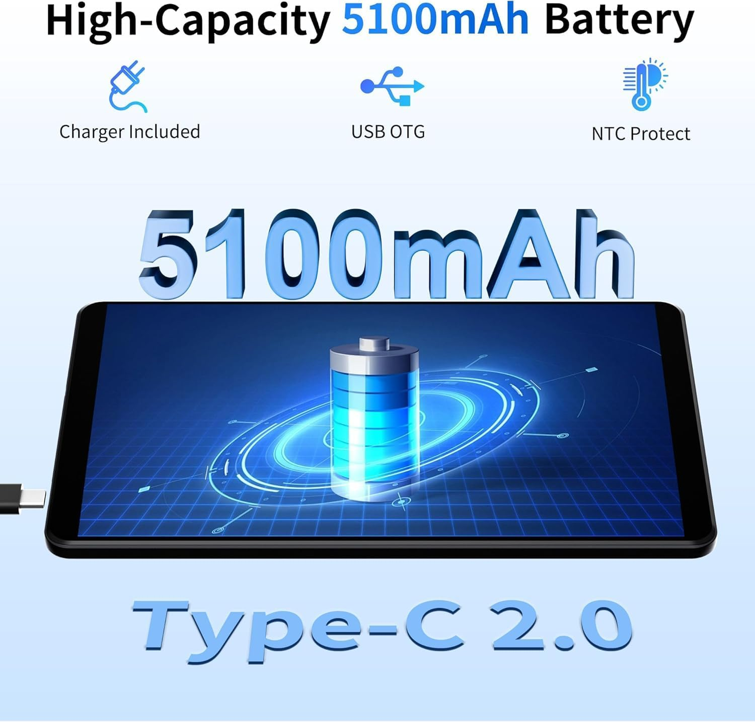 2025 Android 15 Tablet 8 Inch Tablet, Octa-Core Processor, 12GB RAM 64GB ROM 2TB Expandable, 1280 * 800 IPS HD Screen, Wifi6, BT5.4, Widevine L1, 5MP+8MP Dual Camera Tableta - Grey - Black image number 2