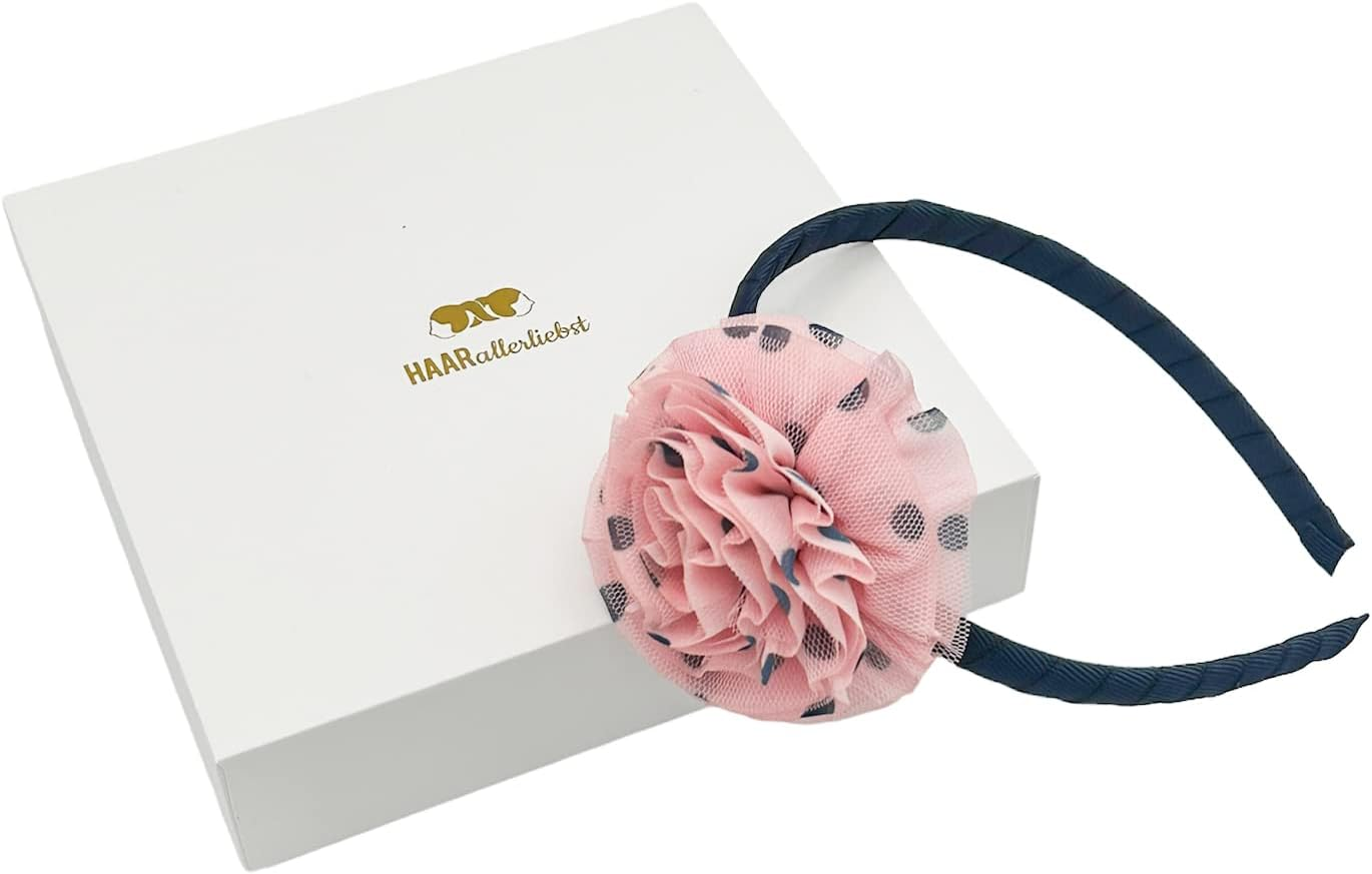 Haarallerliebst Hair Hoop (Tulle with Dots, Blue Pink) for Girls with Storage Box image number 2