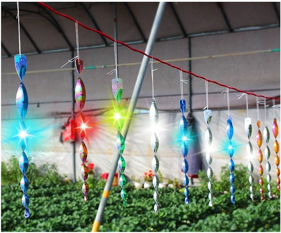 AUPOIT 10-Pack Bird Hanging Scare Rods, Reflective Repellent Rods, Bird Scare Devices, 30Cm (Normal Mix Colors) image number 4