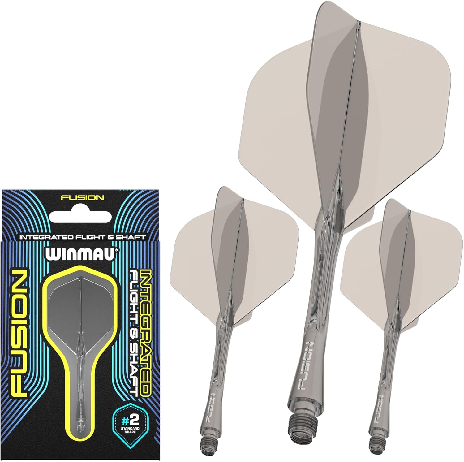 WINMAU Fusion Intergrated Dart Flight and Shaft System - 1 Set per Pack (3 Flights and Shafts in Total)