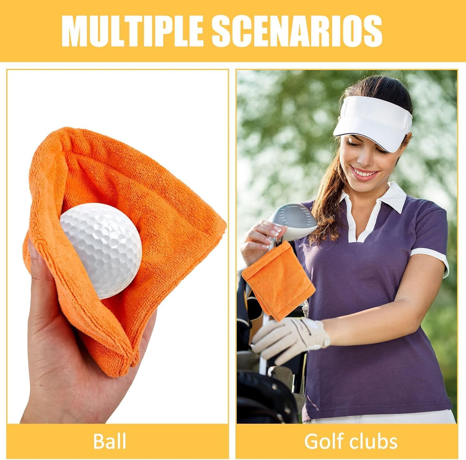 Golf Ball Towel 5.5 X 5.5 Inch, Small Golf Pocket Towel with Clip Portable Golf Cleaner Accessories for Men Women image number 1