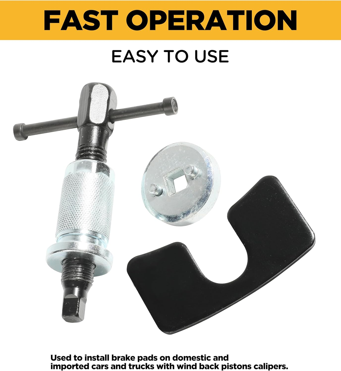 SUJADE YAKEFLY Brake Caliper Piston Rewind Tool, Brake Piston Wind Back Tool,Car Rear Brake Pad Wind Back Tool,Right Handle Set Brake Caliper Wind Back Tool for for Replacement of Rear Brake Pad image number 4