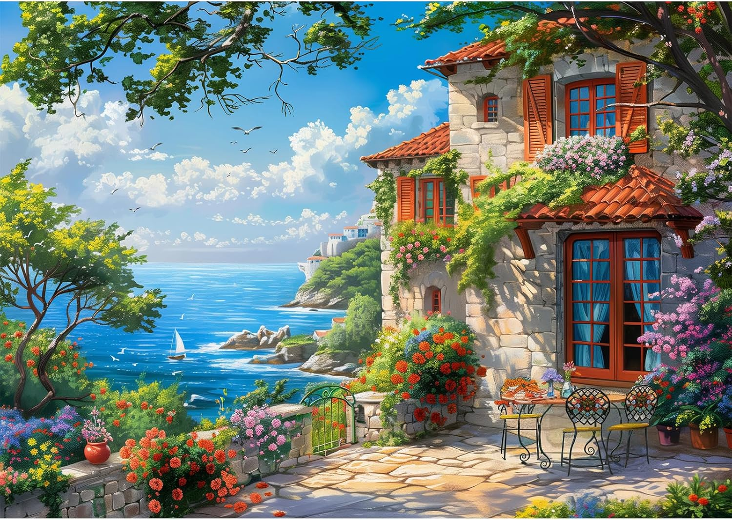 MISITU 1000 Pieces Jigsaw Puzzles for Adults Seaside Beach Impossible Hard Difficult Challenging Teens Jigsaw Puzzle 70 X 50 Cm with Reference Poster image number 6