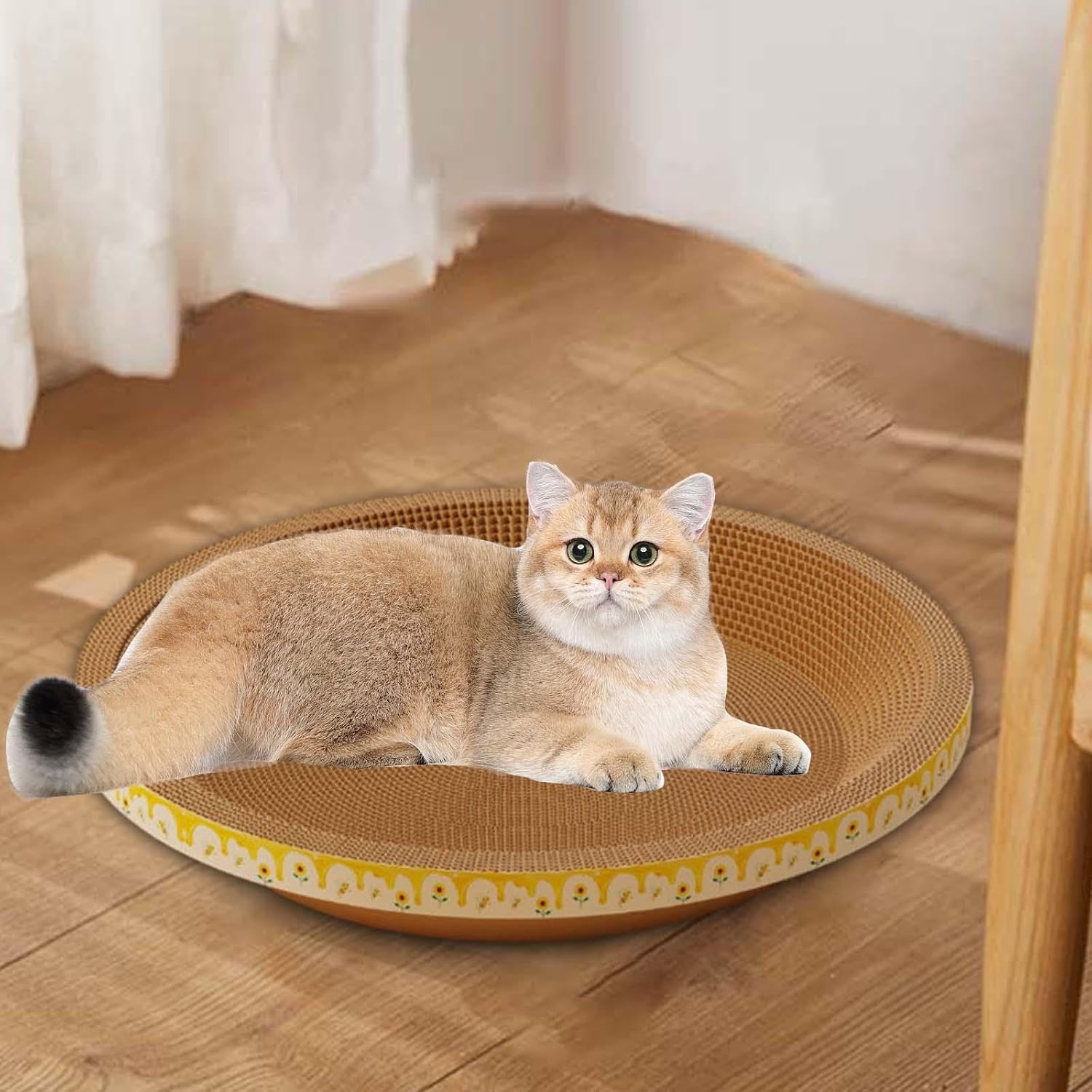 Yuksok Circular Cat Scratching Mat Cozy Bed for Feline Companions, 55Cmx10Cm image number 6
