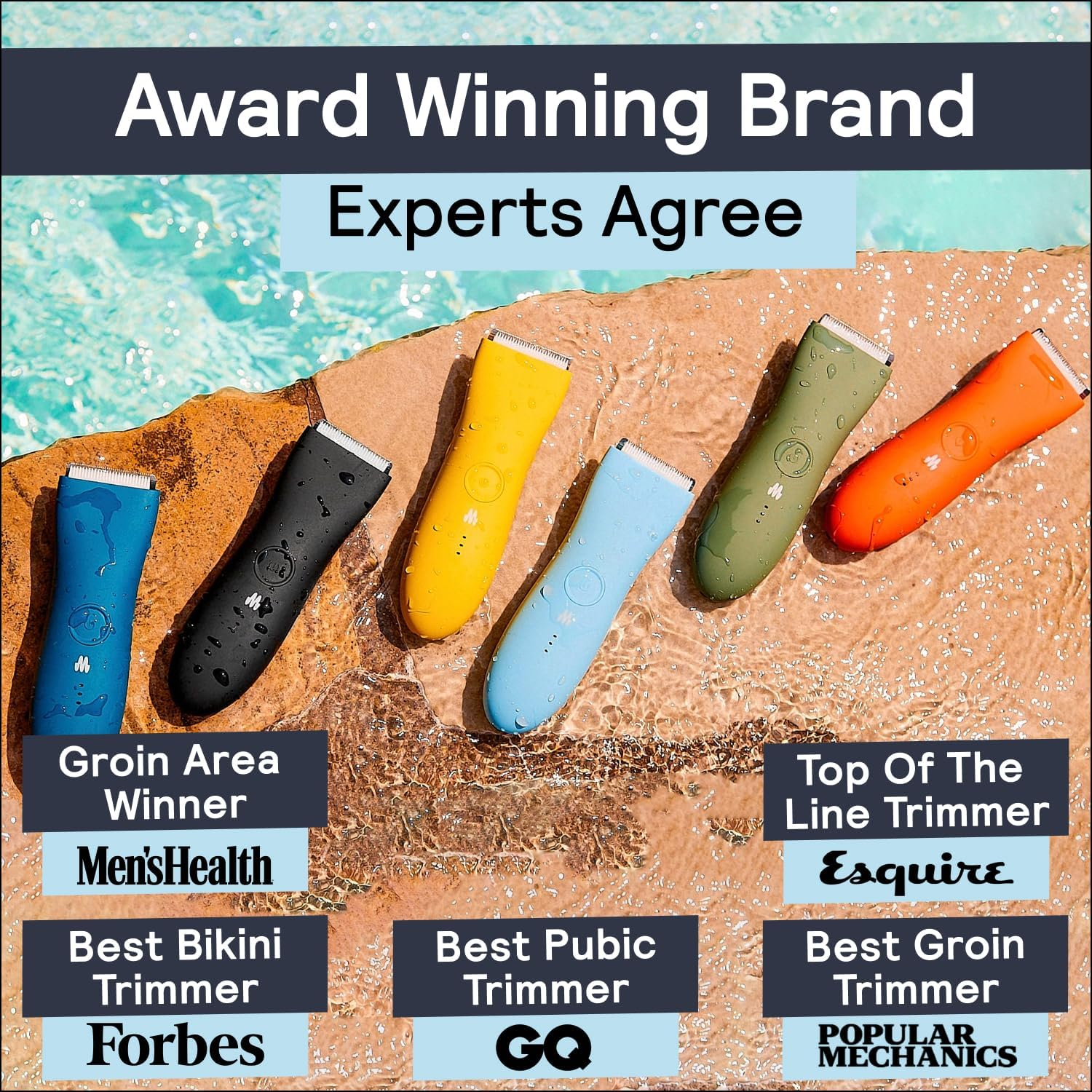 MERIDIAN the Trimmer Premium - Body Hair Trimmer & Electric Shaver for Men and Women for Pubic Hair, Chest, Legs & Bikini Line, Waterproof & Rechargeable, Sky image number 5