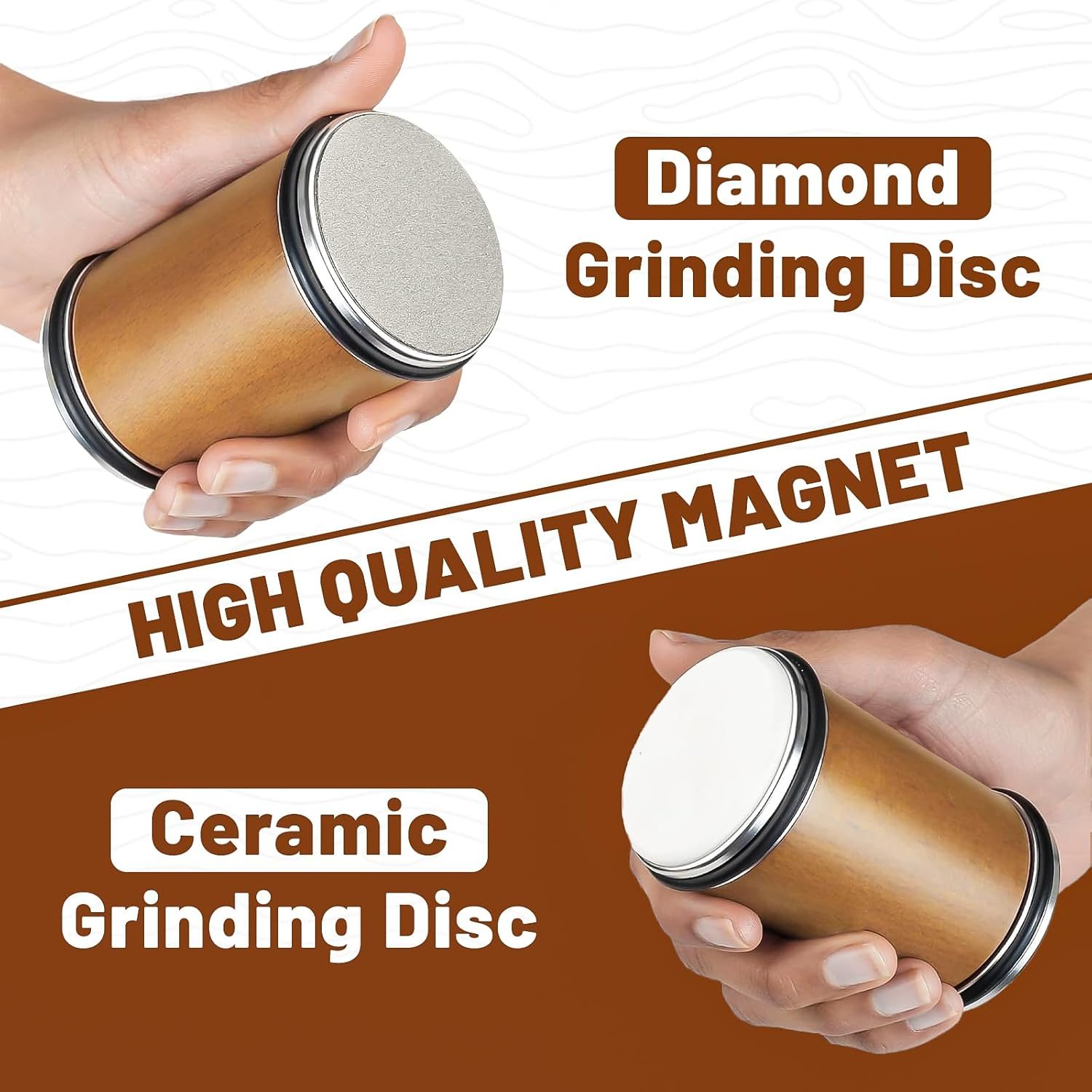 Knife Sharpener - Rolling Knife Sharpening Tool Kit with 400 & 1000 Grit Discs for Kitchen Chef'S Knives and Scissors, 15 & 20 Degree Magnetic Angle Knife Sharpeners Roller Gadgets Gifts image number 6