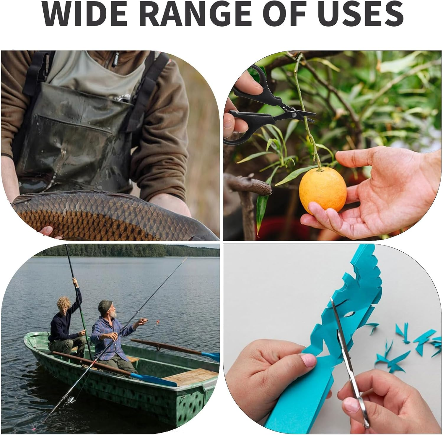 Rhoyee 3PCS Fishing Line Scissors &ndash; Sharp Braided Line Cutters with Non-Slip Handle, Compact Fishing Tools for Anglers, Kayak, Boat & Shore Use image number 2