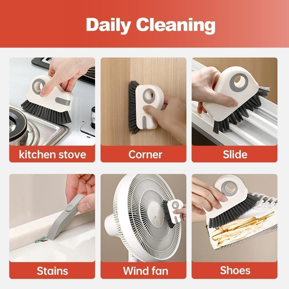 1Pc 2 in 1 Groove Cleaning Brush, 2 in 1 Cleaning Brush Window Frame Cleaning Tool, Window Track Cleaning Tools Window Sill Cleaner Tool - Grey image number 2