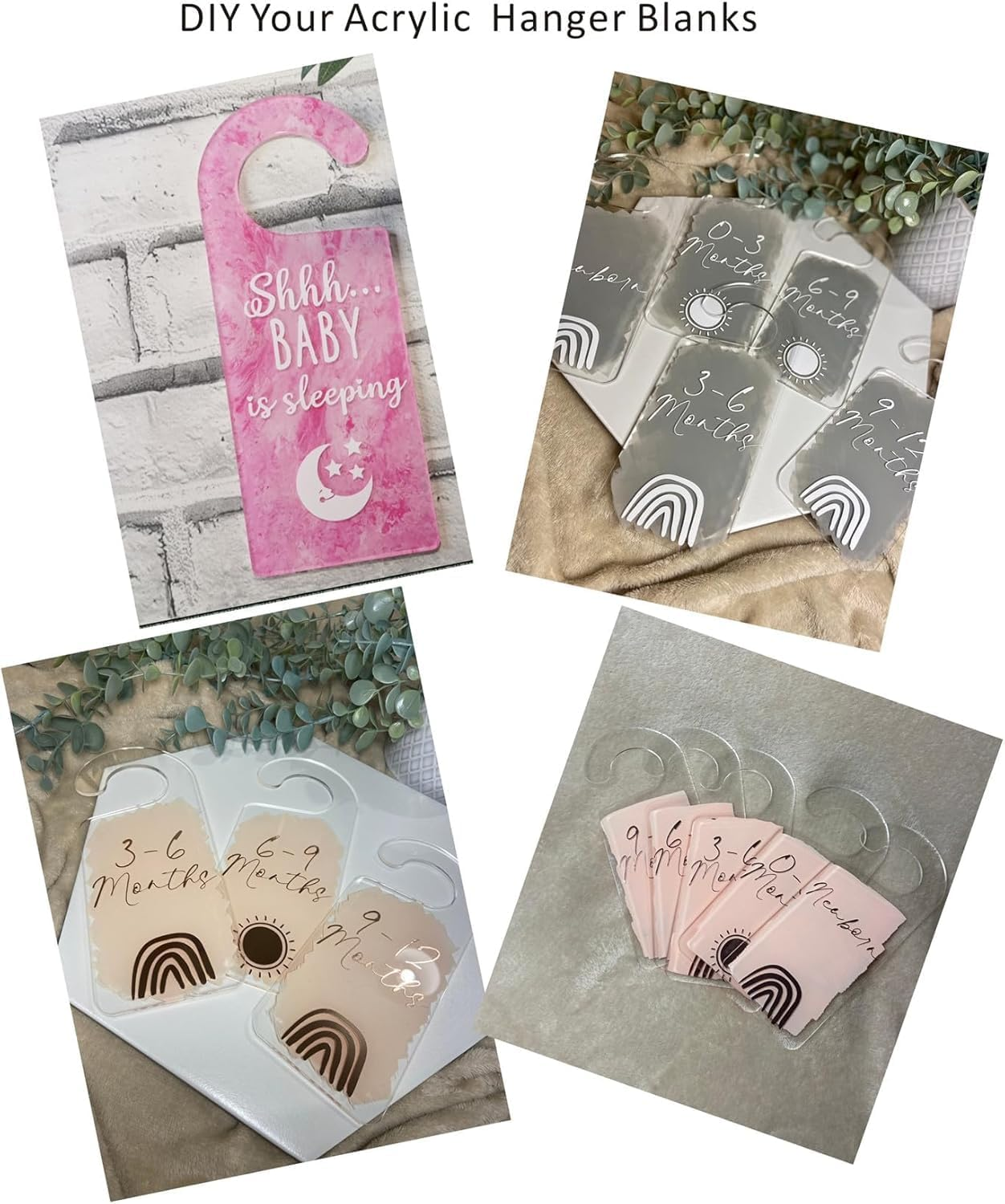Acrylic Baby Closet Dividers Blanks,Diy Blank Acrylic Door Hangers for Kids & Adults, Premium Clear Closet Dividers (5PCS) image number 5