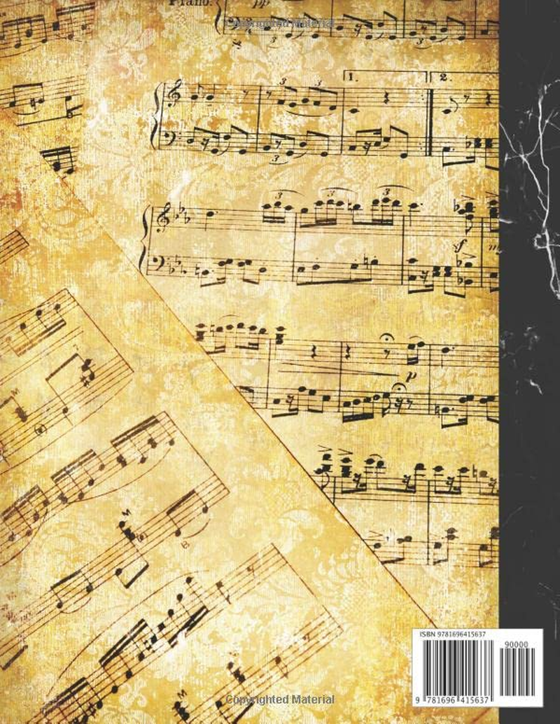 Music Notebook: Manuscript Music Notation Journal - 8 Stave - Blank Staff Paper - Staff Notebook for Musicians, Students, Songwriting image number 1