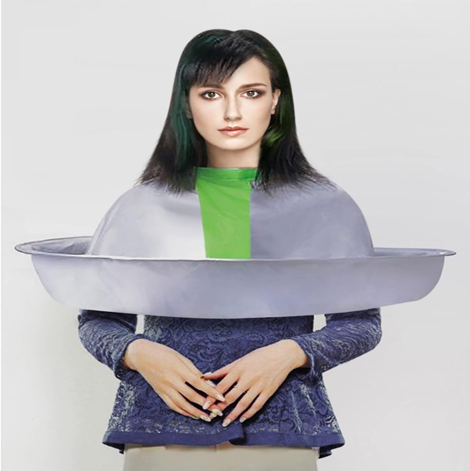 Yqkangzhu Professional Hair Cutting Cape, Salon Barber Cape, Waterproof Haircut Cloak Umbrella Hair Catcher, Foldable Hairdresser Gown Apron, Men Women Hairdressing Supplies for Barber and Stylists