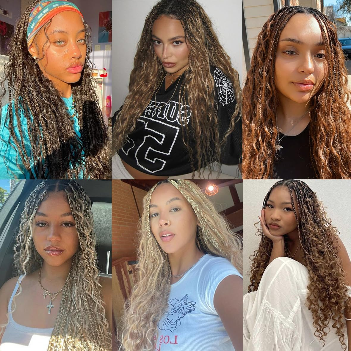 Kachanaa 30 Inch Pre-Separate Deep Wave Braiding Hair Extensions for Goddess River Braids 3 Pack Synthetic Ocean Wave Crochet Hair for Boho Box Braids Blonde EZ Braiding Hair /27# image number 3