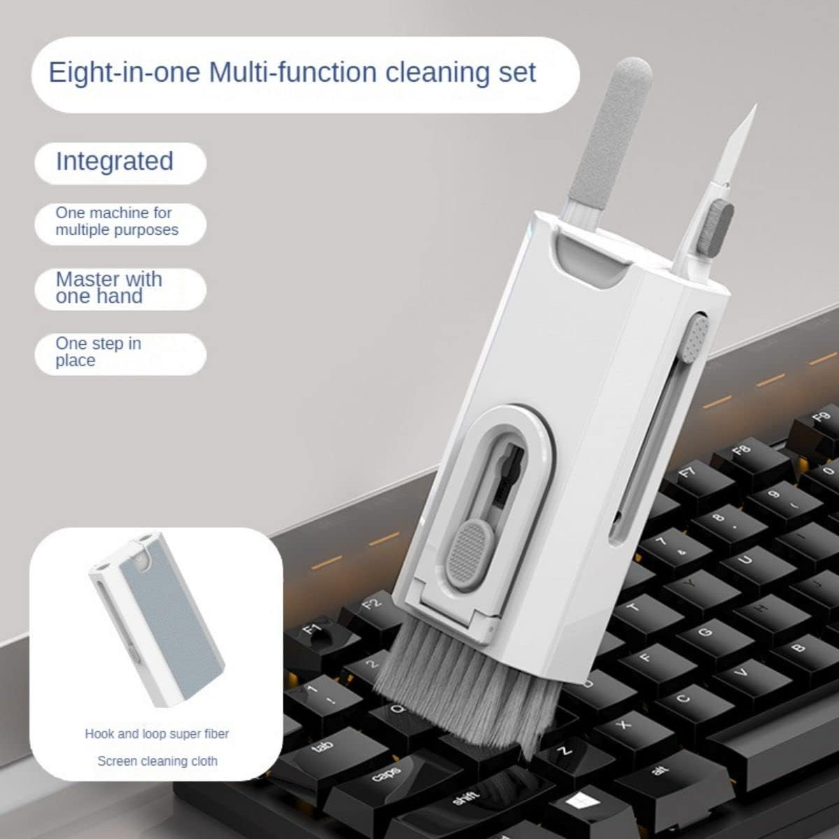 8 in 1 Electronic Cleaning Kit - Keyboard Cleaning, Bluetooth Headset Airpod Cleaning, Laptop Cleaning with Brush, Suitable for Airpods Pro/Laptop/Mobile Phone/Computer/Screen Electronic Cleaning image number 6