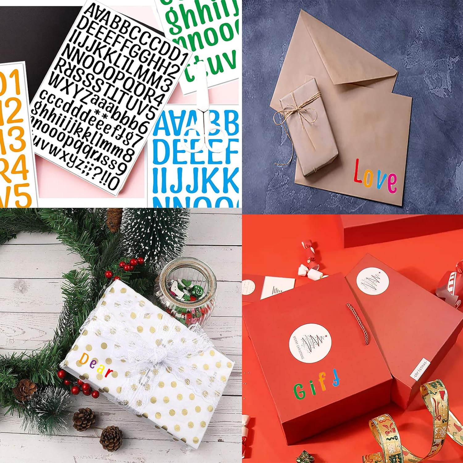 1512 Alphabet and Number Stickers - 12 Sheets Vinyl Self-Adhesive Labels for Mailbox, DIY Crafts, Art Making, Sign, Notebook, Classroom Decor, Door image number 1