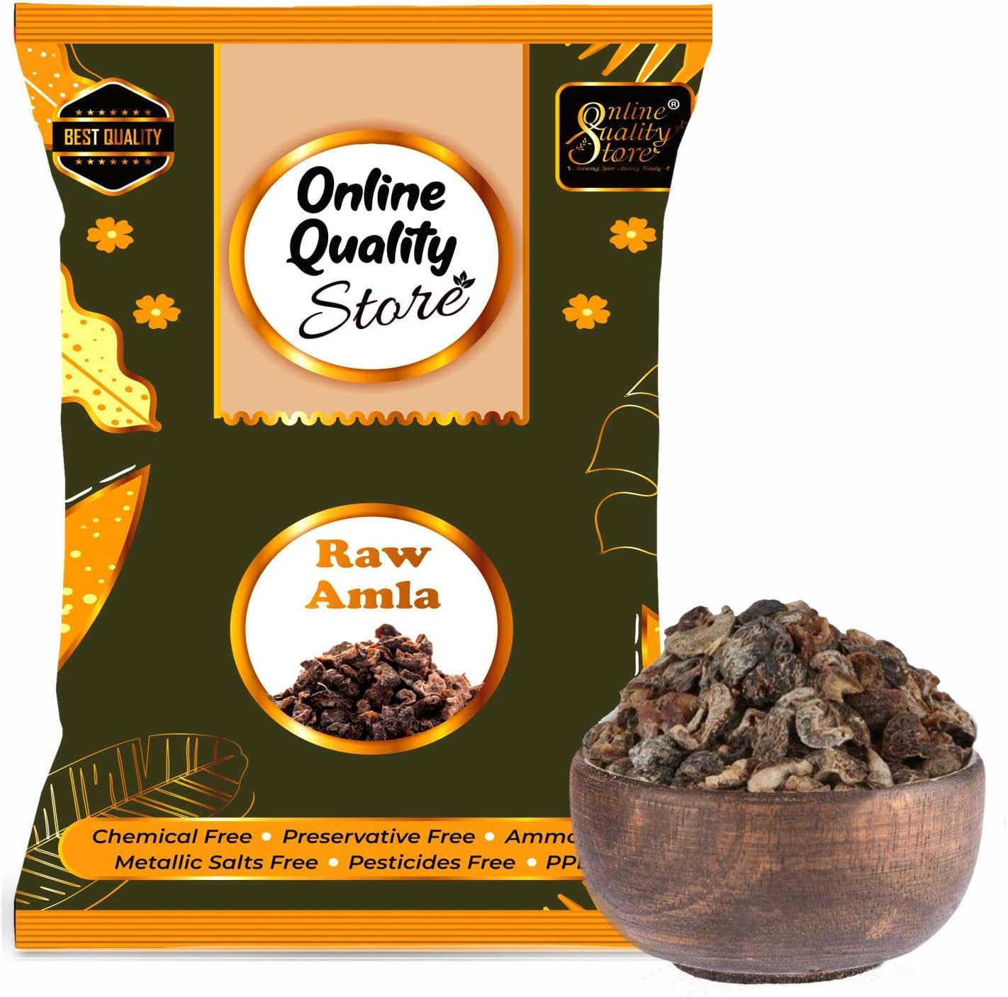 Online Quality Store Raw Amla for Hair Natural (Amla) Dried Form, 400G image number 1