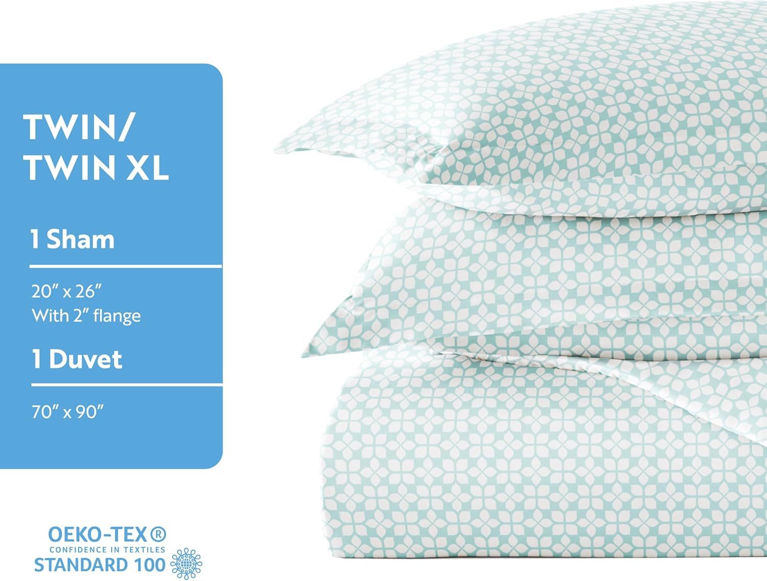 LINEN MARKET Twin Duvet Cover for Twin (Aqua) - Experience Hotel-Like Comfort with Unparalleled Softness, Exquisite Prints & Solid Colors for a Dreamy Bedroom &ndash;Duvet Cover Twin Set with 2 Pillow Shams image number 4