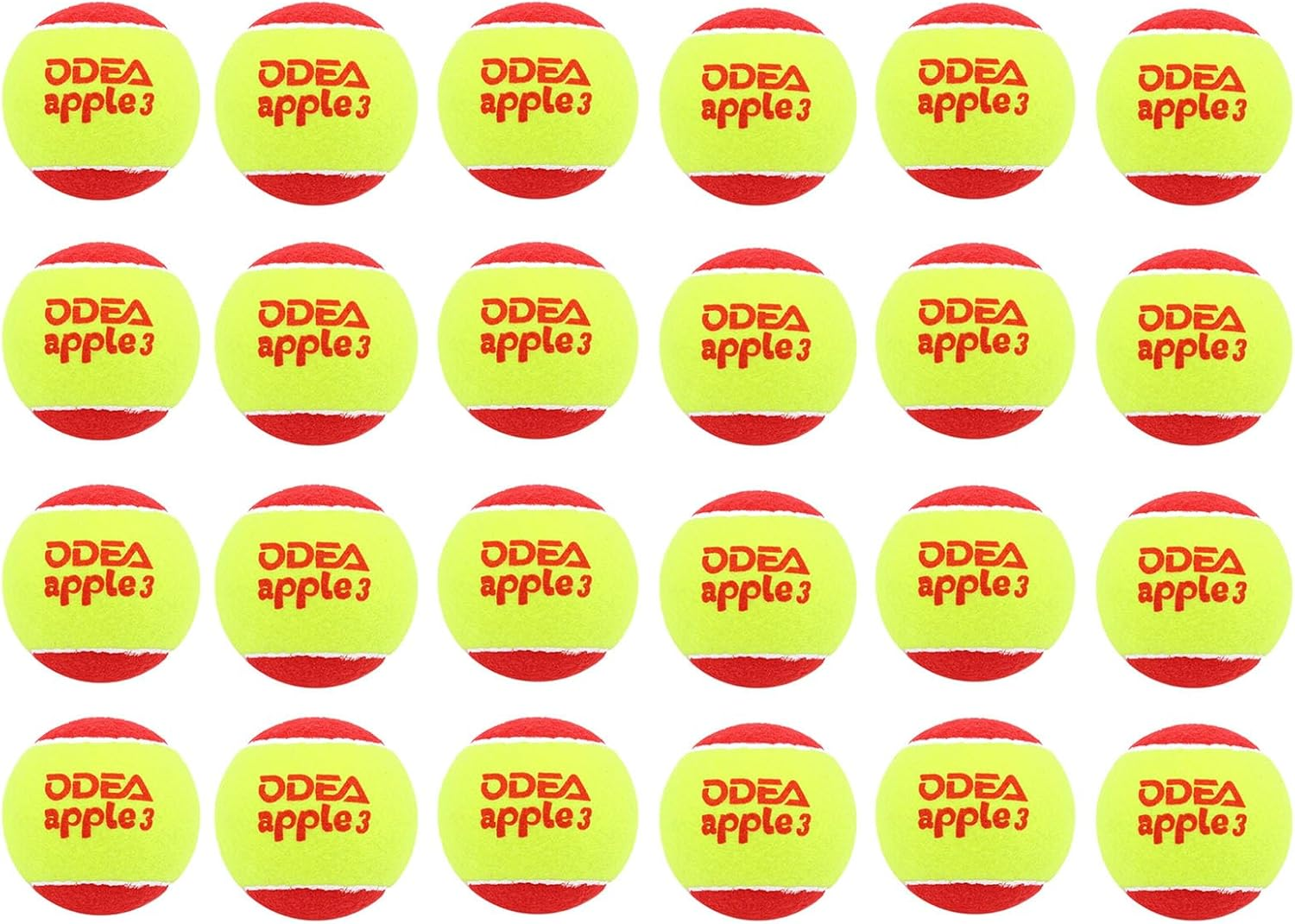 Odea Stage 3 Apple 3 Low Compression Tennis Balls - Slower Speed, Reduced Bounce, Ideal for Beginner image number 6