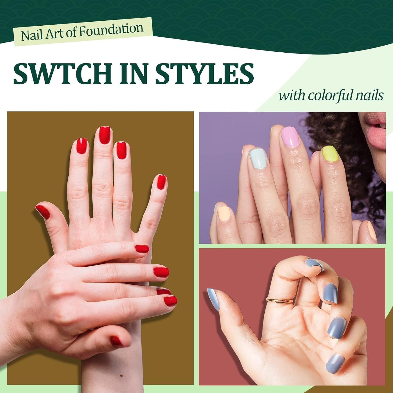 14 Size Short French Natural False Nail Tip Fake Nails Art Acrylic Manicure Set, Full Cover False Nails Press on Nails Set, DIY Artificial Nail Tips for Nail Art Set image number 5