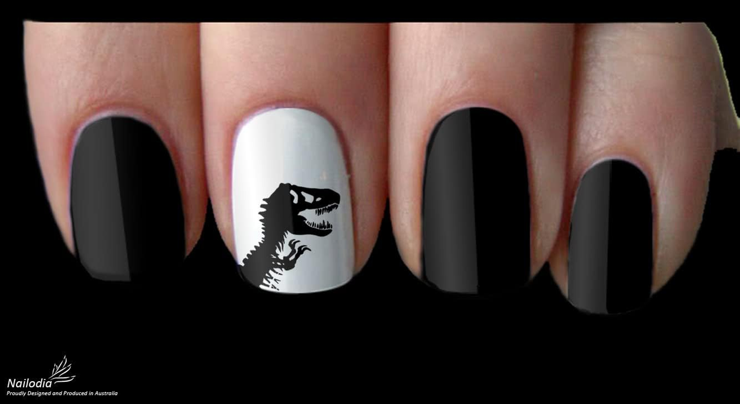 Dinosaur T-Rex Skeleton Nail Art Decal Sticker image number 3