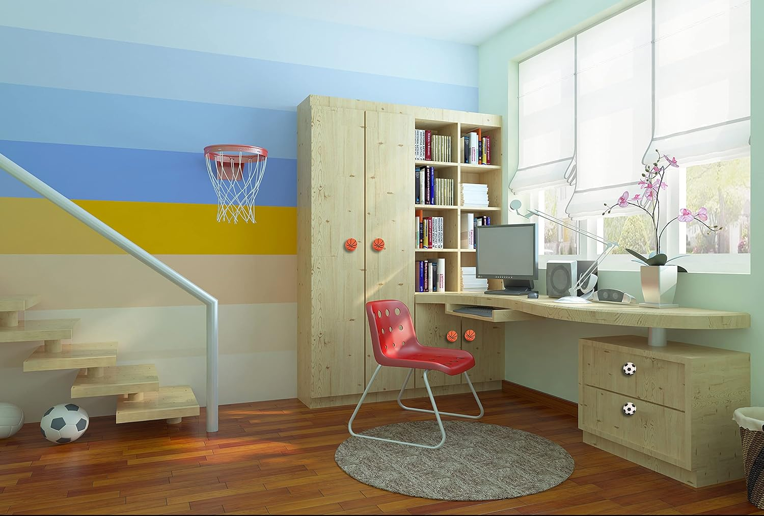 Skyscraper Cartoon Shape Soft Rubber Knobs for Kids Girls Boys Cabinet Handle Pulls Drawer Knobs for Kids Room Cabinets Closets Toy Organizer Box Bookcase 6Pcs/Set (Flower, Yellow)