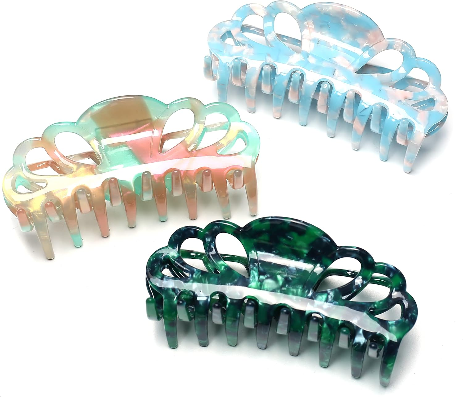 Qingoo Large Celluloseaceta Green Hair Clip 1 Piece Hair Clip Women'S Female Hair Accessories Beautiful Headpiece Exquisite Elegant Hair Accessory 10 Cm Aurora Green image number 5