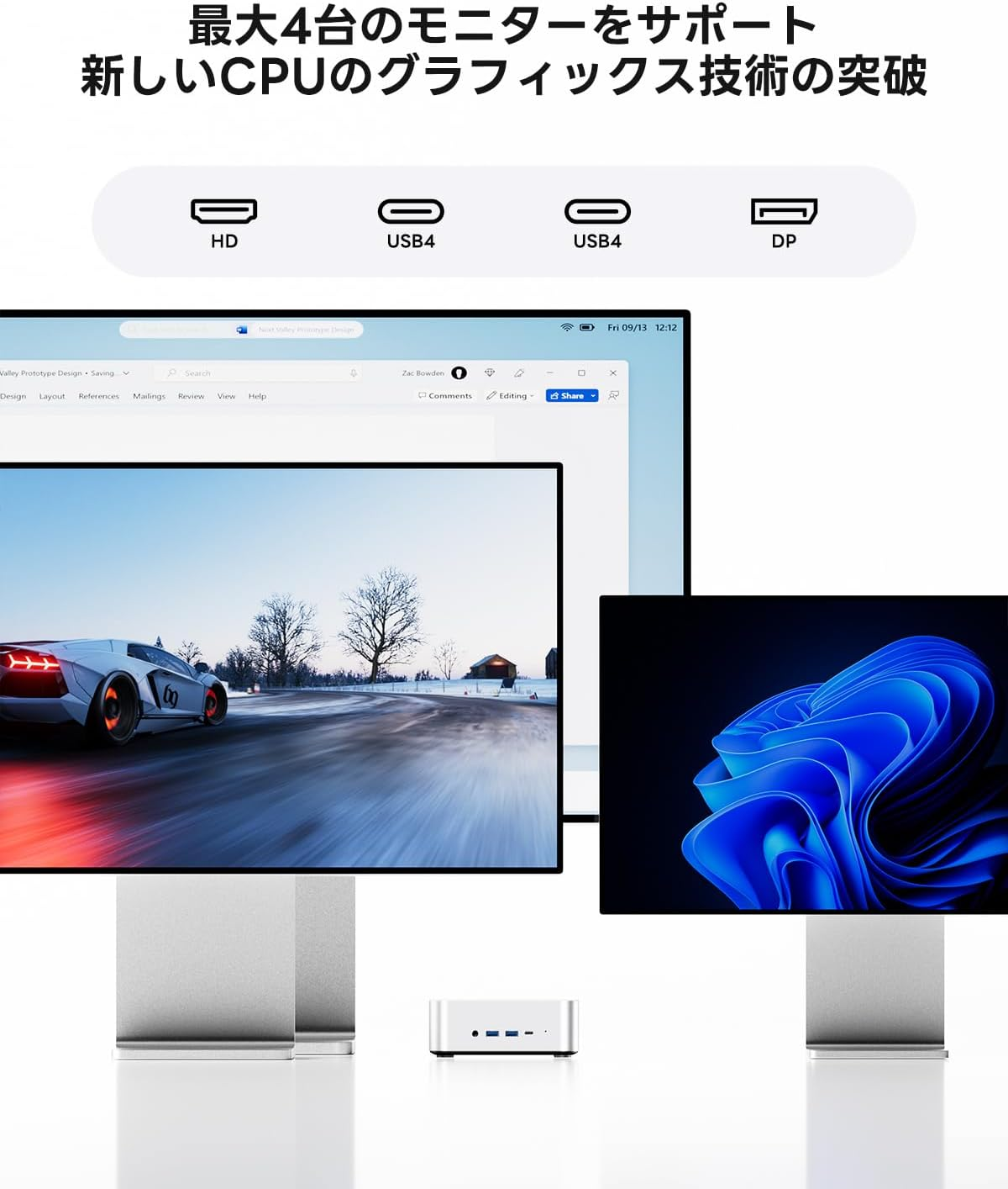 AOOSTAR MACO Mini PC Ryzen 7 H 255 (8C/16T, up to 4.9Ghz) 32GB Ddr5-5600Mhz 1TB SSD, Mini Desktop Computers Has 2X USB4, Dual 2.5G LAN, Oculink, 4X USB, Supports 4-Screen Display. (H 255 32GB+1TB) image number 6