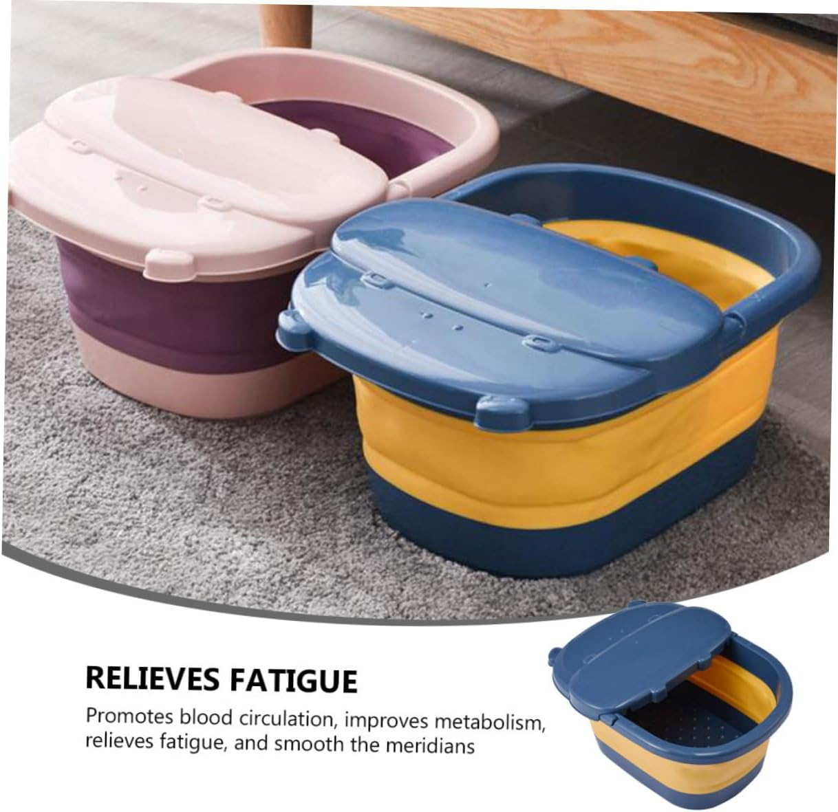 Beavorty Self-Massage Relief Foot Barrel Large Capacity Soak Foot Bucket for Tiredness image number 1