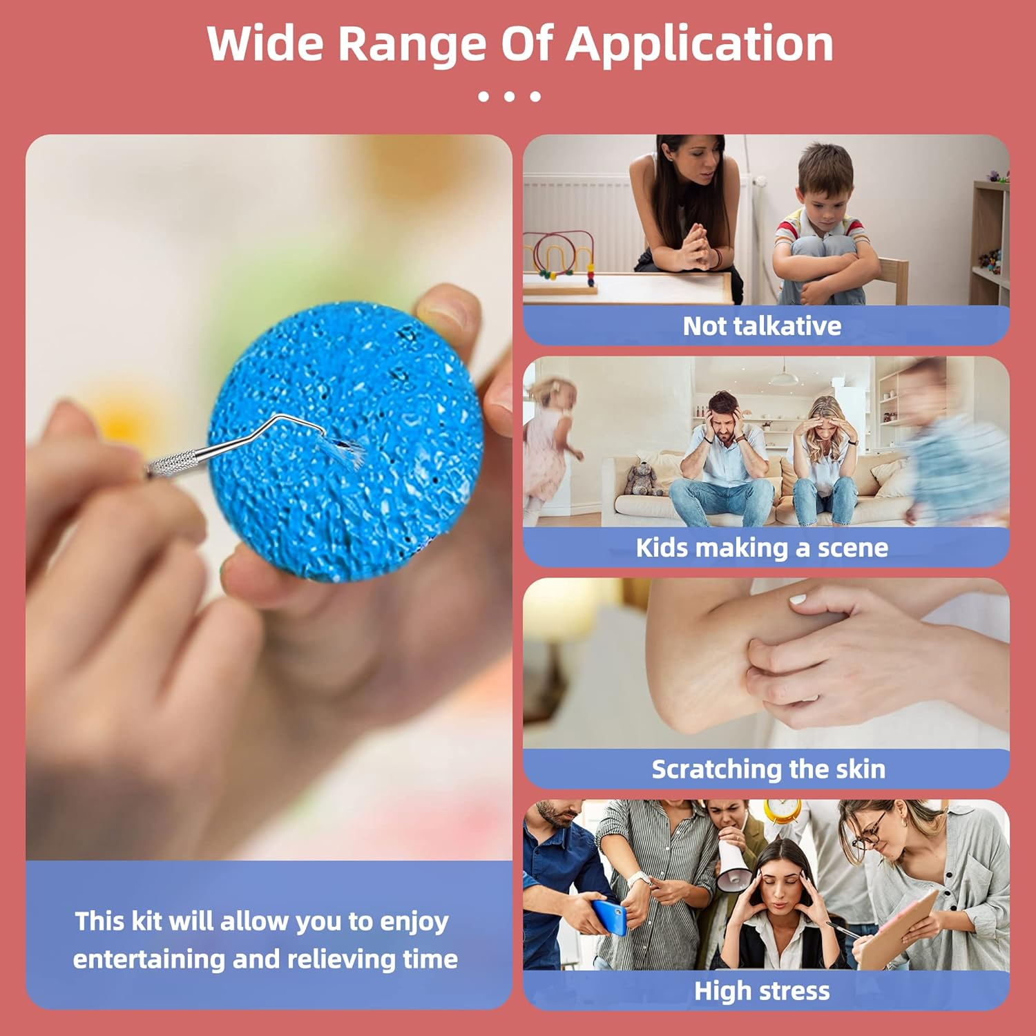 TBTFW Pick and Peel Stone Kit, Calming Stone Fidget Picky Stone with Display Stand for Dermatillomania, ADHD, OCD (1) image number 5